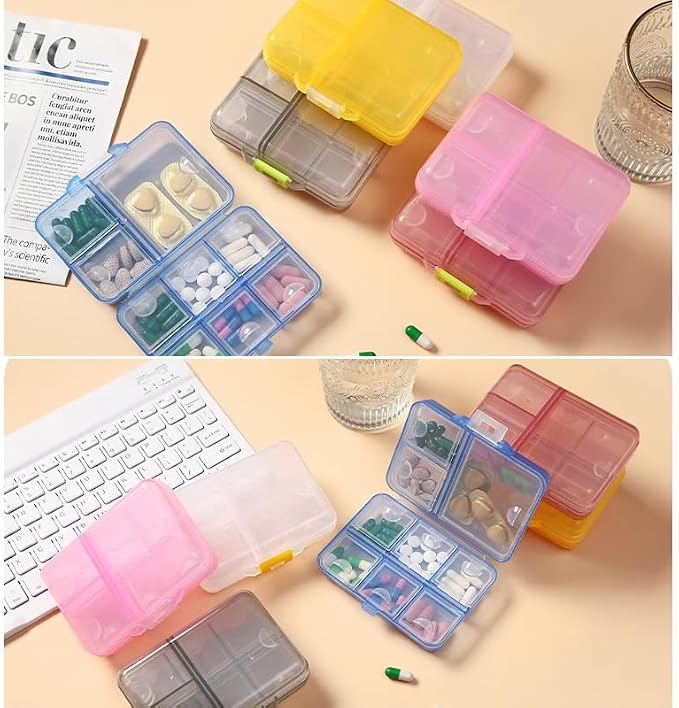 Weekly Pill Organizer, Waterproof 7 Day Large Daily Pill Reminder | Cute Vitamin Case Compact Medicine Container Box, Portable Travel Pill Holder Supplement Medication Calcium Tablet Dispenser