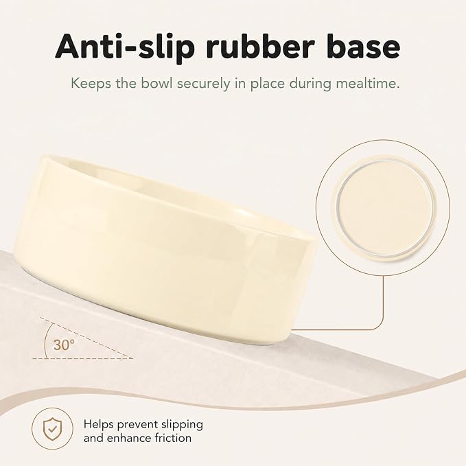 Havniva Ceramic Dog Bowls, Dog Food and Water Bowl Set, Dog Water Bowl | 8.3” Ceramic Dog Food Bowls with Non-Slip Rubber Base, Large Capacity, Dog Feeding Bowls for Large Dogs