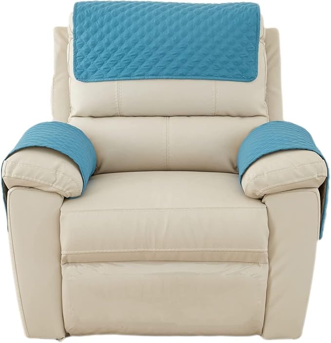 XMAYODS 3 Pcs Recliner Covers Sherpa Arm Covers for Recliner Chair with Storage Pockets Headrest Cover for Recliner Chair Armchair Slipcovers for Sofa Recliner Protector (Color : #10)