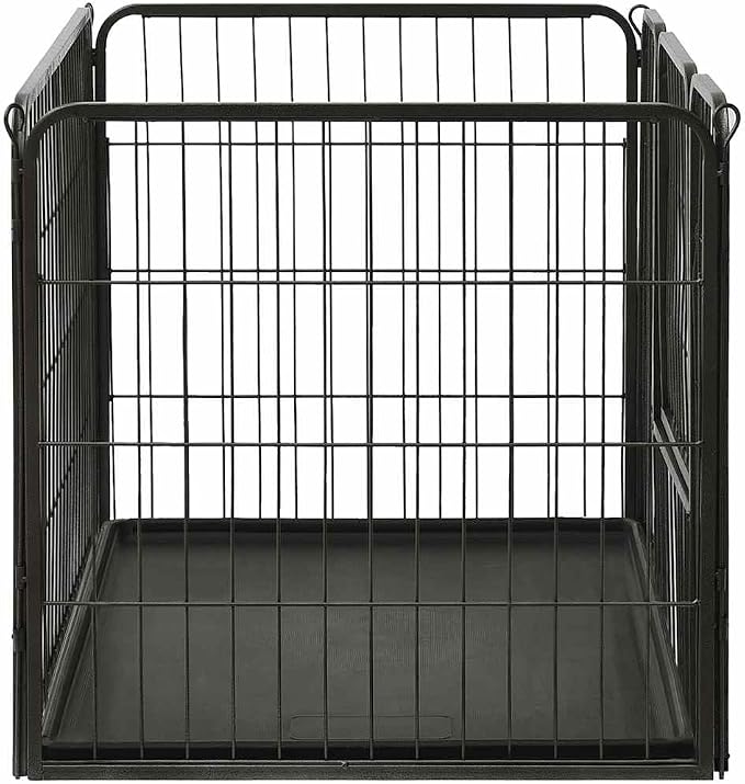 Heavy Duty Dog Playpen for Small Pets, Folding Metal Exercise Pen with Security Latch, 36 x 23.2 x 24 Inches, Indoor and Outdoor Pet Enclosure