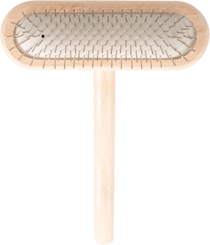 Chris Christensen Dog Brush, 16 mm,T-Brushes, Groom Like a Professional, Stainless Steel Pins, Lightweight Beech Wood Body, Ground and Polished Tips, Fight Fatigue and Stress Injuries