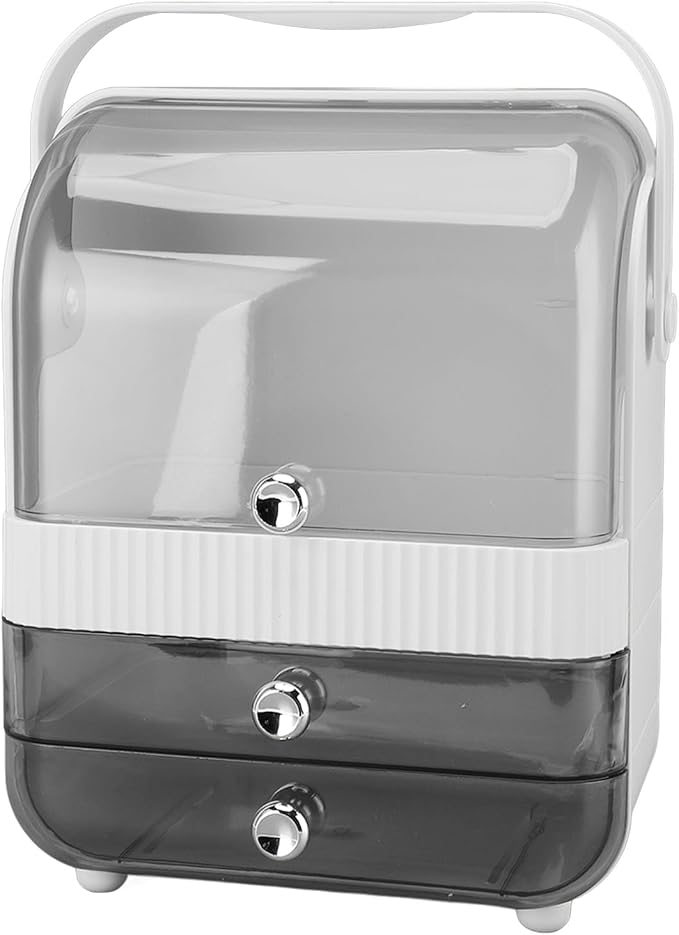 Makeup Organizer with PET Material and 2 Drawers for Bathroom Countertop (Small)