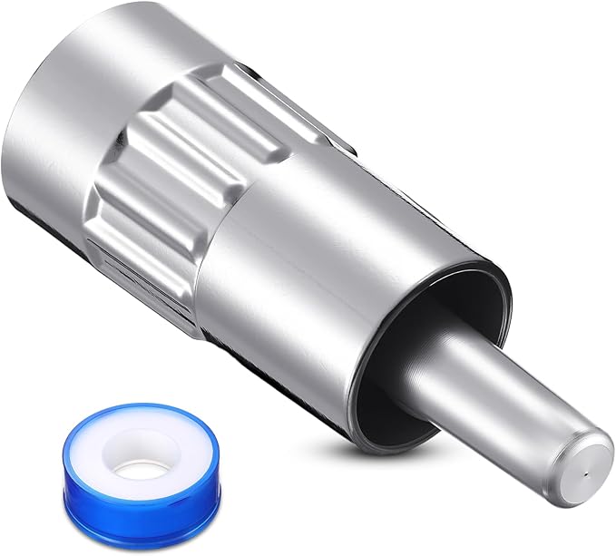 Qinyoung 1 Pack Automatic Dog Faucet Waterers, 3/4" Lick-Activated Dog Water Fountain Hose Spigot Attachment with Anti-Leak Tape for Dogs, Livestock