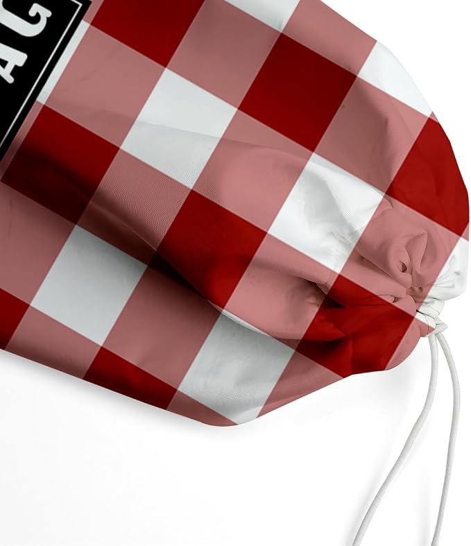 Plastic Bag Holder,Reusable And Washable Grocery Bag organizer,for Home Kitchen Travelling Camping Decor, use 1 Pack, Red And White Plaid Pattern