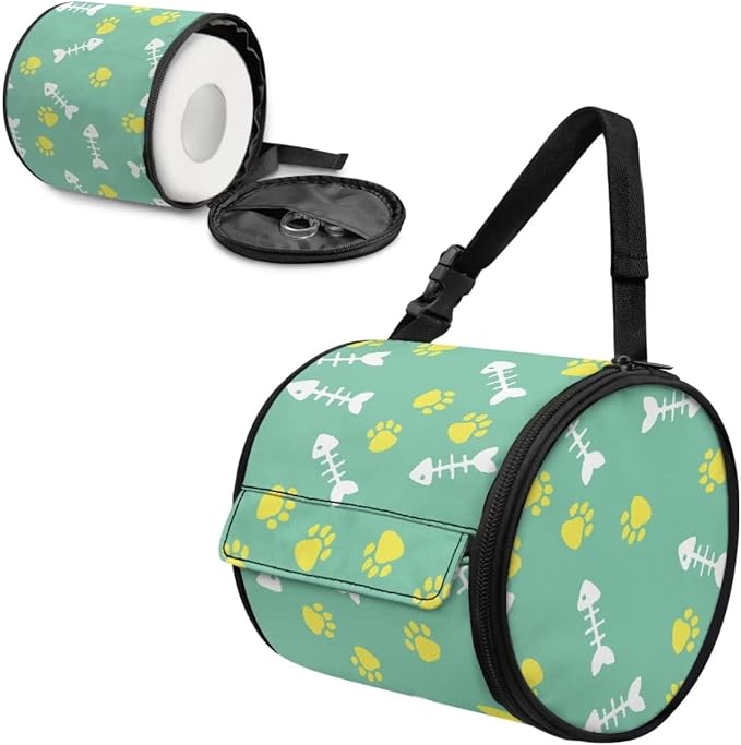 Hanging Bathroom Toilet Paper Tissue Holder Wall Mounted Tissue Towel Roll Holder with Adjustable Strap Easy Installation,Fish Bone