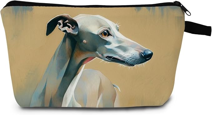 Greyhound Dog Print Women Makeup Bag Travel Cosmetic Organizer Bag Small Zipper Toiletry Bag A Gift for Animal Lovers
