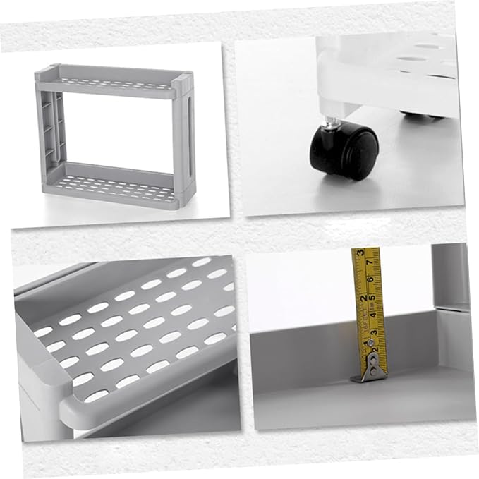 3-Tier Gap Storage Tower Rack with Wheels for Home Kitchen | PP White Build, Slide out Access, Portable Design, Suitable for Bath Supplies and PET Items