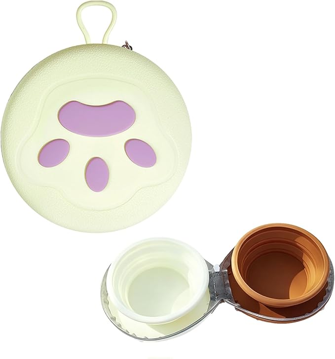 Zegcohjave Collapsible Dog Bowls,Travel Dog Bowl, Dog Water Bowl,Cat Bowl,Portable Pet Bowl, Suitable for Travel, Camping, and Hiking(Brown and Light Yellow)