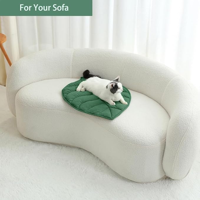 Letalong 30 X 20 Inch Leaf Shaped Cotton Cat Bed Pad, Warming Cat Mat, Pet Warming Pad for Cats, Warmer Mat for Feral and Indoor Cats, 2025 Enlarged and Thickened Leaf Beds