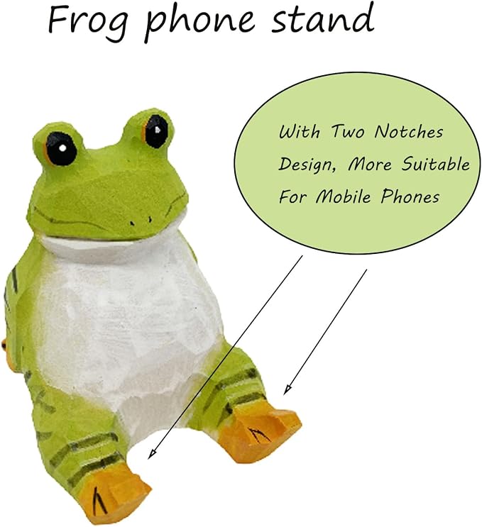 TANG SONG Wood Frog Phone Stand Cute Decoration Phone Stand for Tablets