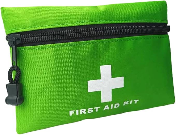 Red Emergency Bag First Aid Small Empty Travel Rescue Pouch First Responder Storage Medicine Pocket Bags for Car Home Office Kitchen Nurse Sport Outdoors Bag Only (Green 16x11cm)