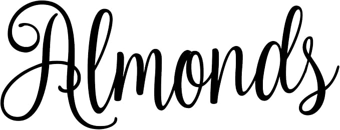 Almonds 5.5w x 2h Label | Kitchen Organization | Die Cut Vinyl Decal | Black Fancy Font (Sticker Only)