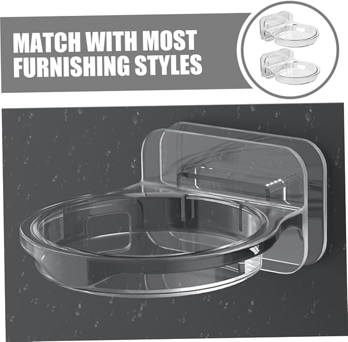ABOOFAN 2pcs Transparent Wall-Mounted Camera Mount Bracket Easy to Install Mini Storage Shelf for Hiding Cables Bathrooms Kitchens and Bedrooms