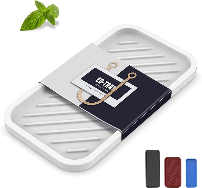 Silicone Sponge Holder-Large Thick Durable 10" Sink Organizer Tray-Kitchen