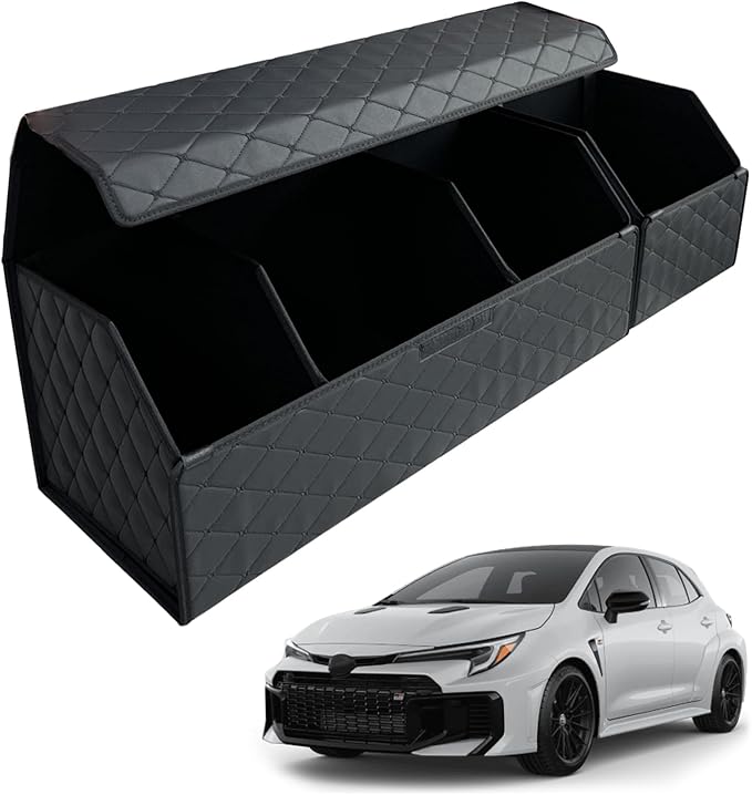 Car Trunk Organizer for For Toyota GR Corolla - Custom Fit,Large Space Outdoor Trunk Organizer with Leather,Hook and Loop Fastener,4-Layer Cover,For Toyota GR Corolla 2023-2025