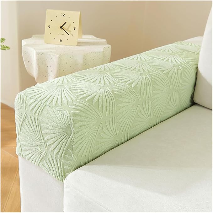Sofa Arm Covers Set of 2 Squared, Non-Slip Arm Covers Protector for Dogs, Cats, Pets, Couch Armchair (B Green)