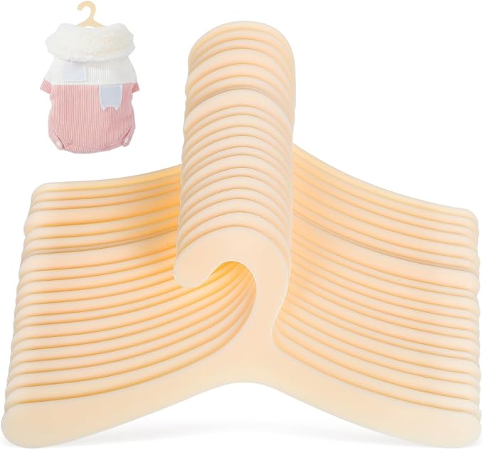 Toddmomy Pet Clothes Hangers for Dog Clothes Cat Hangers Small Pet Apparel Hanging Racks Lightweight Plastic Organizer for Drying Closet Shelf Storage Puppy Garments