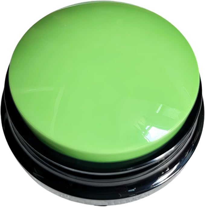 Dog Talk Buttons Voice Recording Button for Communication and Pet Training 30-Second Record & Playback Talking Button for Study, Office, Family, and Kids (Green, one)