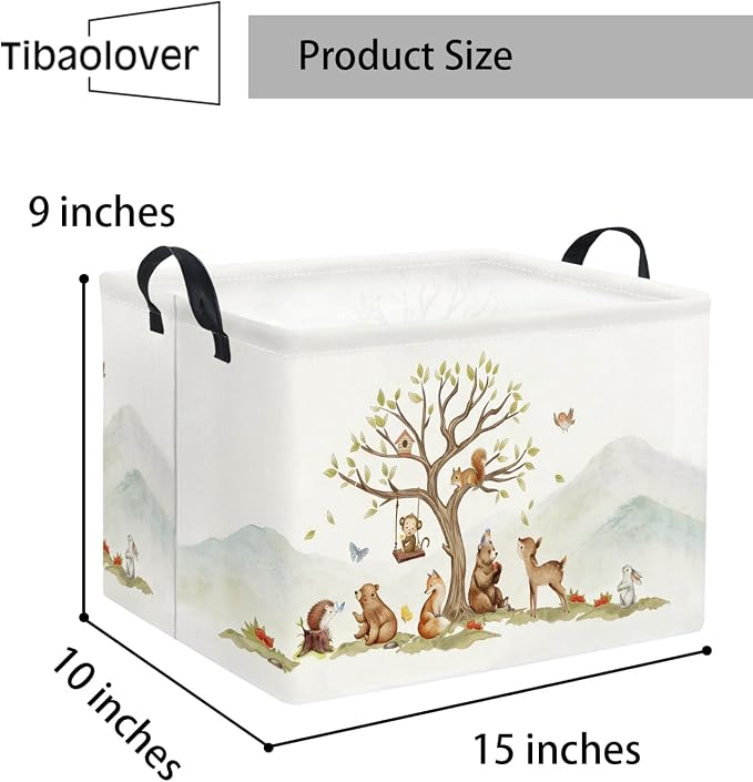 Kids Baby Storage Basket for Boy and Girls - Gift Basket Empty Book Shelf - Rectangular Animal Room Decor for Bedroom Bathroom