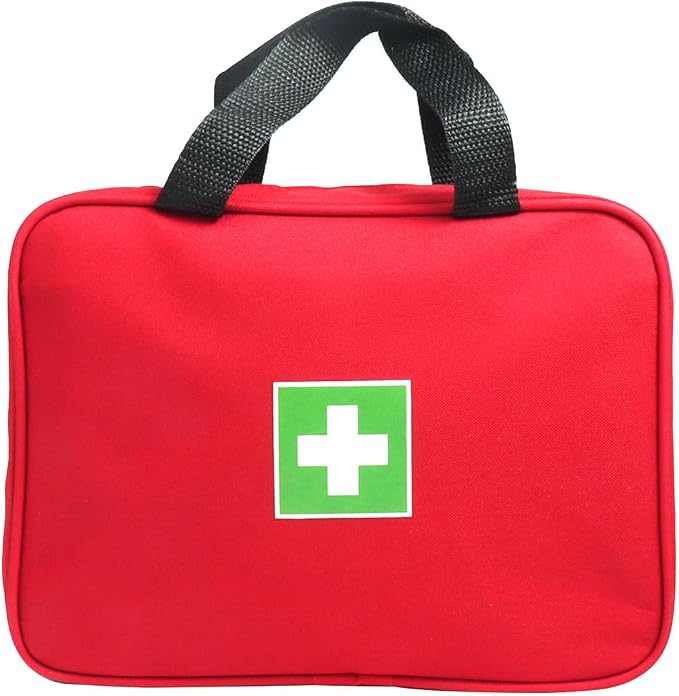 Red First Aid Bag Empty Travel Rescue Pouch First Responder Storage Medicine Emergency Bag for Car Home Office Kitchen Sports Outdoors (Red)