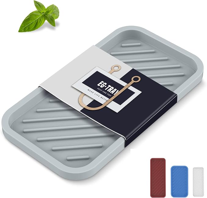 Silicone Sponge Holder-Large Thick Durable 10" Sink Organizer Tray-Kitchen