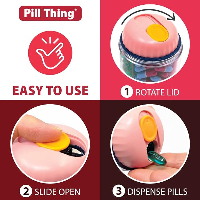 Mini Pill Dispenser Organizer Bottle, Daily Travel Medication Box with Secure Closure (Mini - Green)