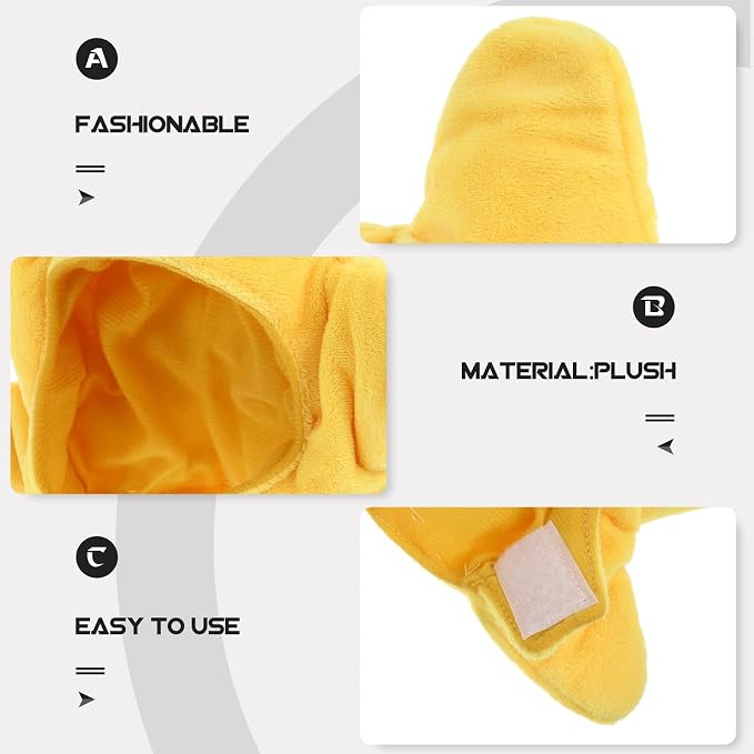 HEMOTON Yellow Plush Pet Dog Hat with Sea Star Shape Comfortable Wear Decorative Dog Cosplay Cap for Christmas Party and Dress