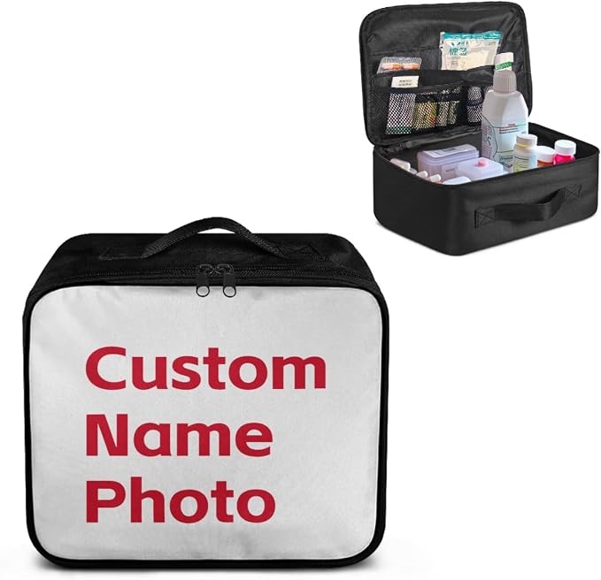 Custom Medical Bag Empty Medium Personalized First Aid Bag Empty Travel Medicine Bag Medical Supplies Organizer Bag Portable Kit for Traveling Car Camping Hiking School Student Dorm