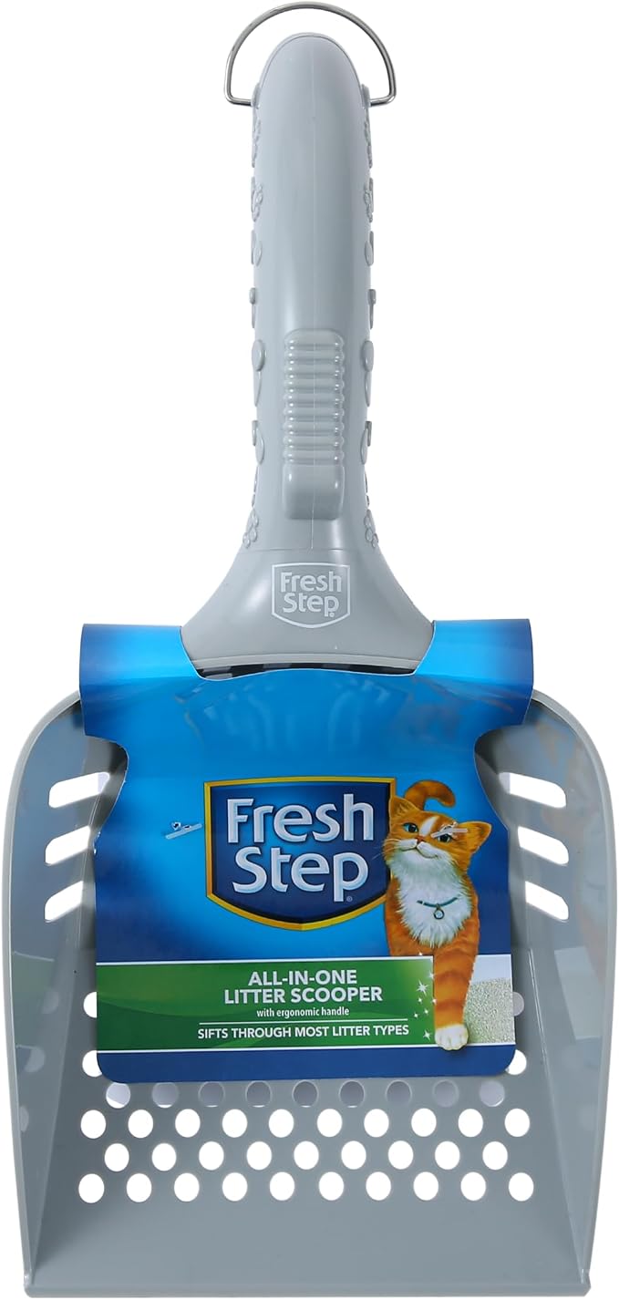 Fresh Step All-in-One Cat Litter Scoop with Ergonomic Handle, One Size | Deep shovel design, ergonomic handle grip, Kitty Litter Scooper for fast and easy daily scooping