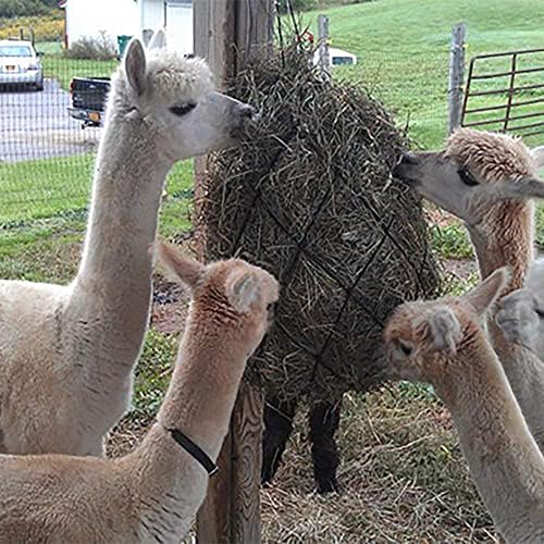 BLOOMOAK Hay Net for Horse, Black Hay Bag 40" Length and 4" Larger Holes Metal Rings for Goat/Donkeys/Older Horses 1 PCS (40" Length & 4“ Hole)…