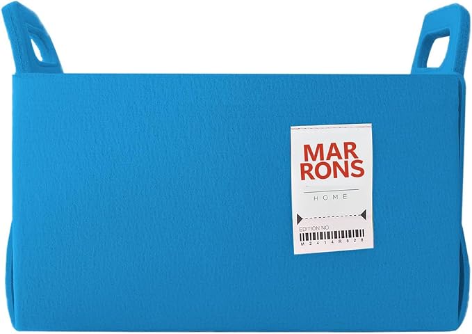 Collapsible Felt Lightblue Storage Bin Medium 11"x7.1"x7.1" – Foldable Basket with Handles for Closet, Storage, Laundry Room Organization, Decorative Storage Bins for Shelves, Cube Storage