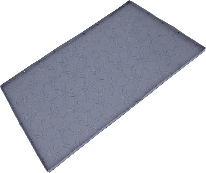 GOWENIC Silicone Under Sink Mat Drip Tray Kitchen Bathroom Cabinet Protector Leak Proof Large 22x34 Inch Multipurpose Organizer Pad for Cleaning Supplies and Pet Bowls