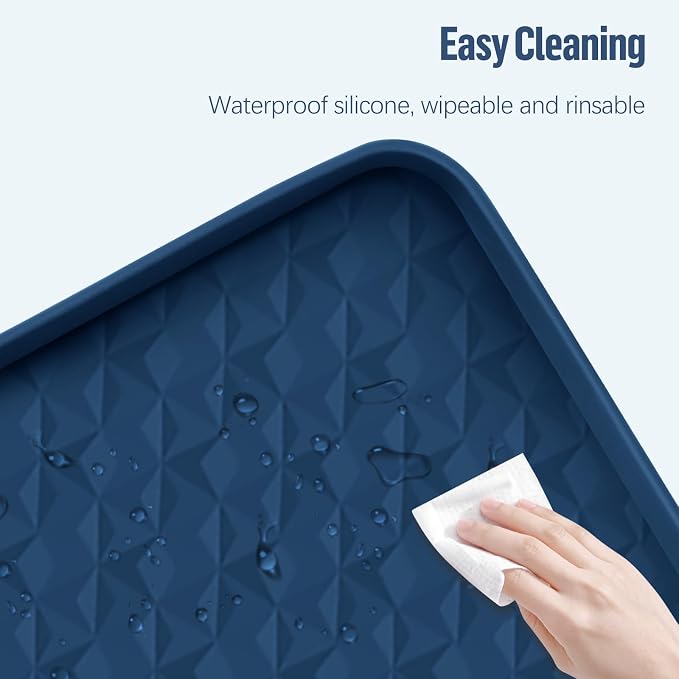 Pee Pad Holder for Dogs 51''x25.6'' Silicone Puppy Pee Pad Tray, Blue | Extra Large Dog Potty Tray Leak-Proof, High Edge, No Spill Training Pads for Floor Protection, No Pee Pads
