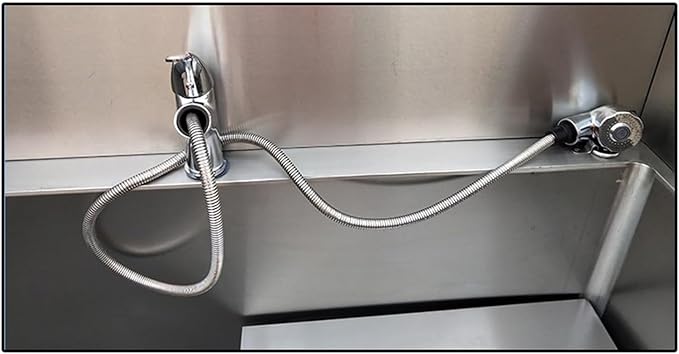 Pet Washing Station Sink Shower,Dog Bathtub for Home,Stainless Steel Professional Grooming Bath Tub.Silver-120cm/47.2in