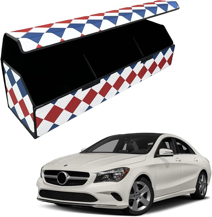 Car Trunk Organizer for For MB CLA - Custom Fit,Large Space Outdoor Trunk Organizer with Leather,Hook and Loop Fastener,4-Layer Cover,For MB CLA 250 2017-2019