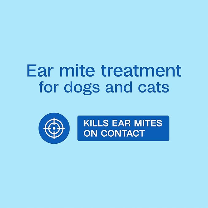 ADAMS Ear Mite Treatment for Dogs, Cats, Puppies & Kittens, Kills Ear Mites On Contact, Ear Drop Relief for Dogs and Cats Suffering from Ear Mites, Soothing Aloe and Lanolin Formula, 0.5 Fl oz