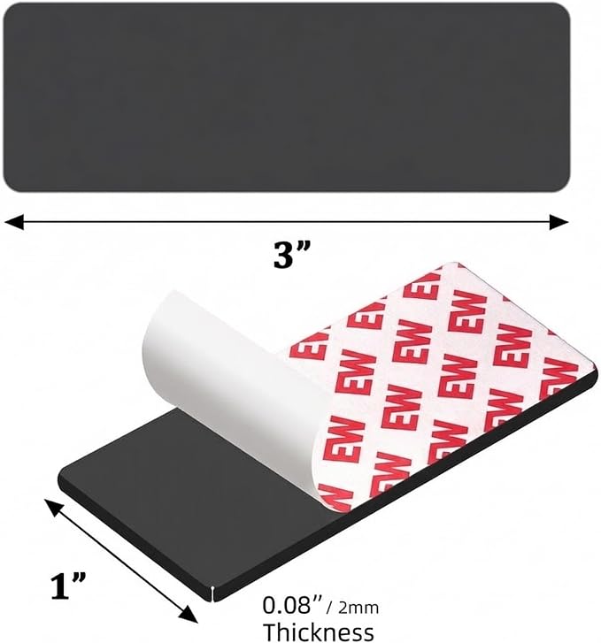Magnetic Tape 1x3 Inch 6 Pack, Strong Adhesive Magnets for Crafts | Magnetic Strips with Strong Adhesive Backing for DIY Crafts, Fridge, Photo Display. Flexible,Easy to Cut, Peel & Stick.
