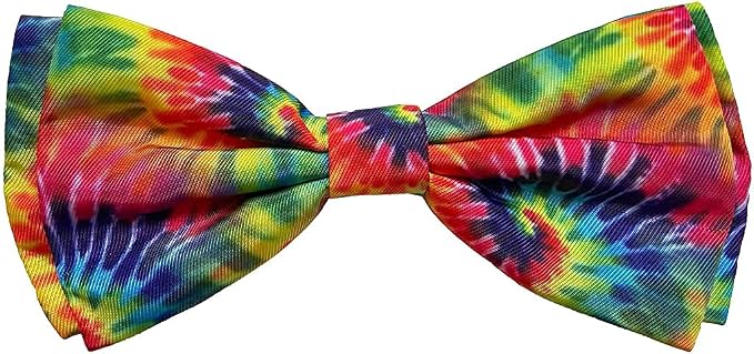 Huxley & Kent Pet Bow Tie for Dogs & Cats, Woodstock Tie Dye, XLarge | Hook & Loop Attaches to Any Collar, Soft Polyester, Lightweight & Machine Washable, Perfect for Holidays & Photos