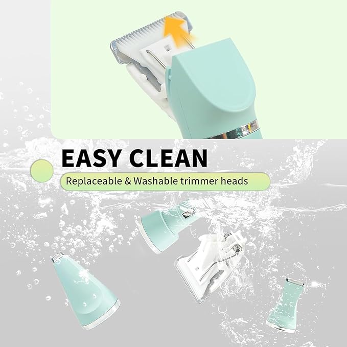 Dog Hair Clippers Grooming Kit and Paw Trimmer Nail Grinder Quiet,Dog Trimmer for Grooming,4-in-1 Rechargeable Cordless Low Noise Dog Shaver Grooming for Dogs Pets Cats(White)