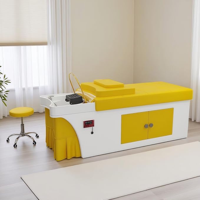 Pet Grooming Table, Head SPA Shampoo Bed, Storage Cabinet with Chair
