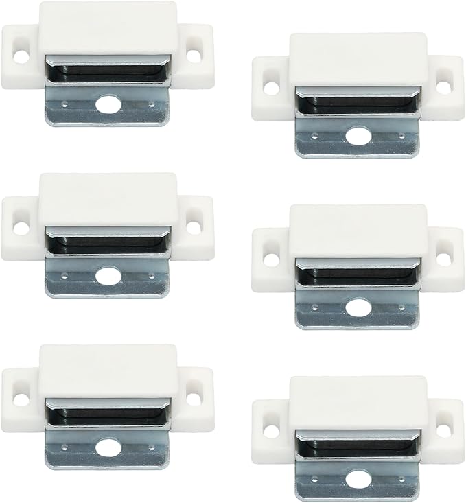 6Pcs Cabinet Door Magnets Catch, White | Magnetic Shutter Hardware, Drawer Latch, For Closure Cupboard Closet Bathroom