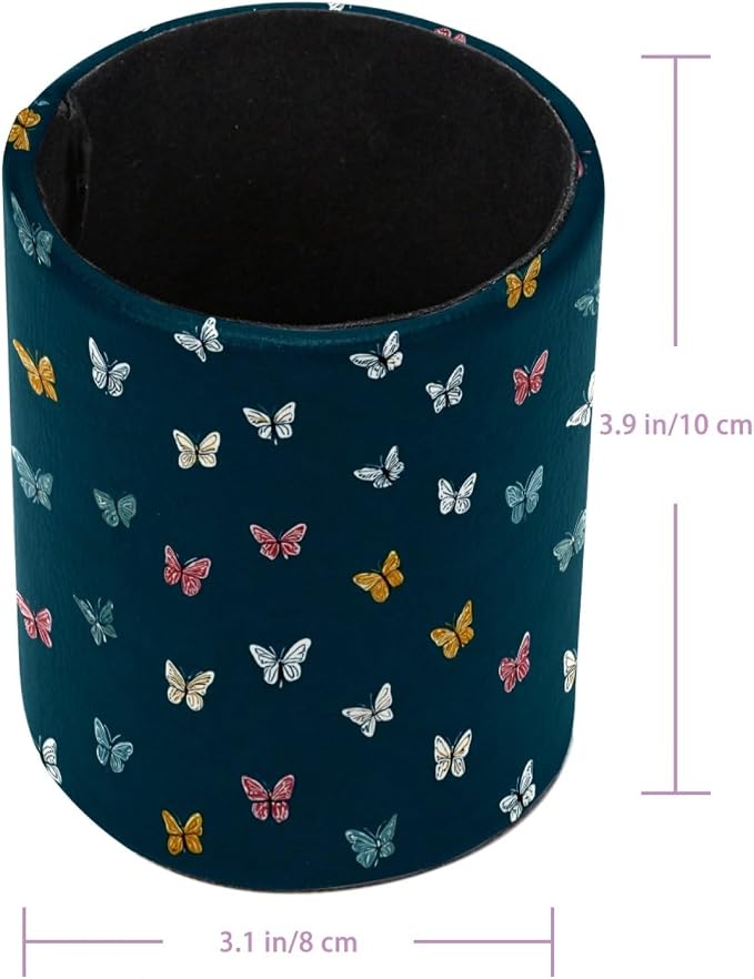 Butterflies Pen Holder, Pencil Cup Marker Brush Holder Desk Storage Case, Desktop Organizer for School Office Home Supplies