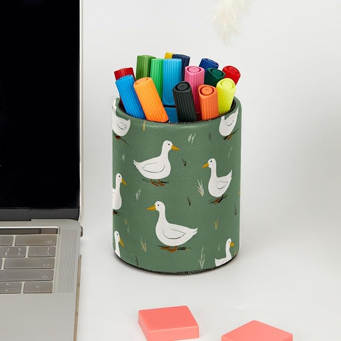 Duck Pen Holder, Pencil Cup Marker Brush Holder Desk Storage Case, Desktop Organizer for School Office Home Supplies