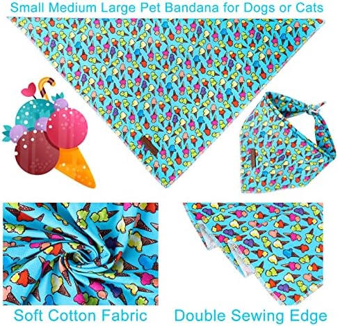 Summer Dog Bandana, Hawaii Bandana for Small Medium Dog, Cute Blue Puppy Bandana, Cotton Adorable Pet Triangle Bid Scarf Kerchief for Girl Boy Dogs or Cats