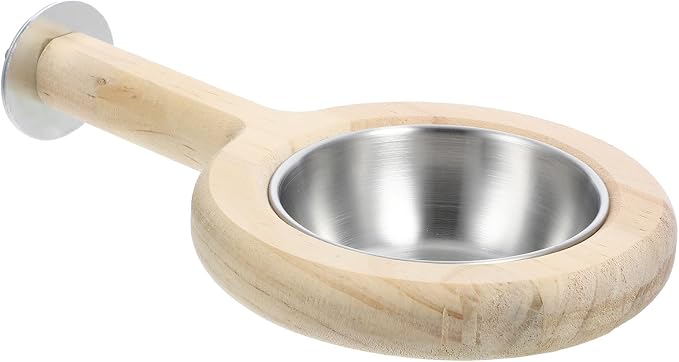 INOOMP Stainless Steel Bird Bowl with Feeding Cup and Perch Stand, Parrot Food Organizer and Bird Feeding Container for Cage Use