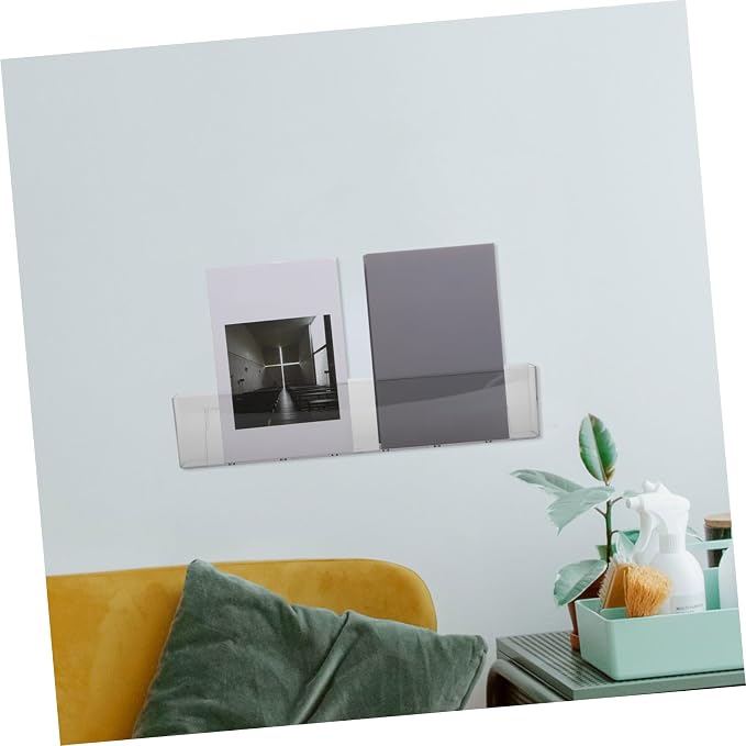 2 Pcs Wall Mounted Clear Bookshelf for Kids Floating Book Display Shelf for Nursery and Bedroom Ideal for Organizing Picture Books Magazines and Toys Space Saving