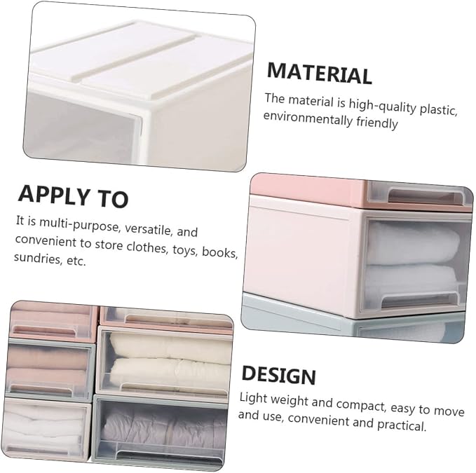 Zerodeko 1pc Storage Box for Organizing Clothes and Shoes Stackable Household Container and Wear-resistant Design for Bedroom and Living Room