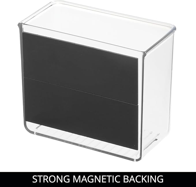 iDesign Magnetic Small Clear Plastic Organizer Bins | Laundry Room Storage