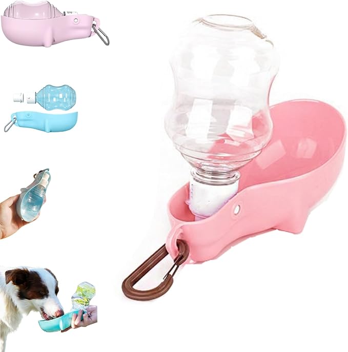 Foldable Pet Water Bottle for Travel, 2 in 1 Portable Dog Water Bottle, Travel Dog Bowls with Food Container, Leak-Proof & Compact Dog Travel, Foldable Pet Water Bottle (Color A)