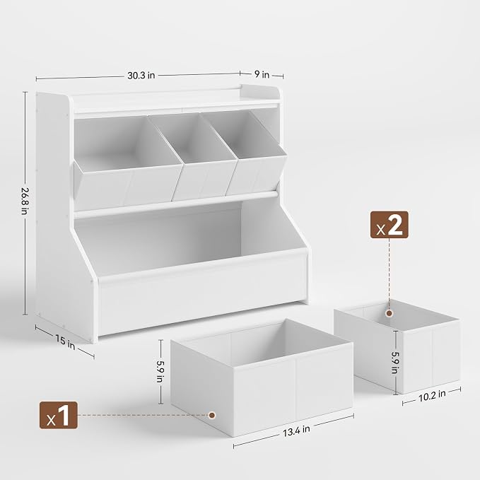 FOUCSSOMEI Kids Toy Storage Organizer for Easy Toy Cleanup and Organization | Stable child-friendly design helps create a safer everyday storage solution Patent Design